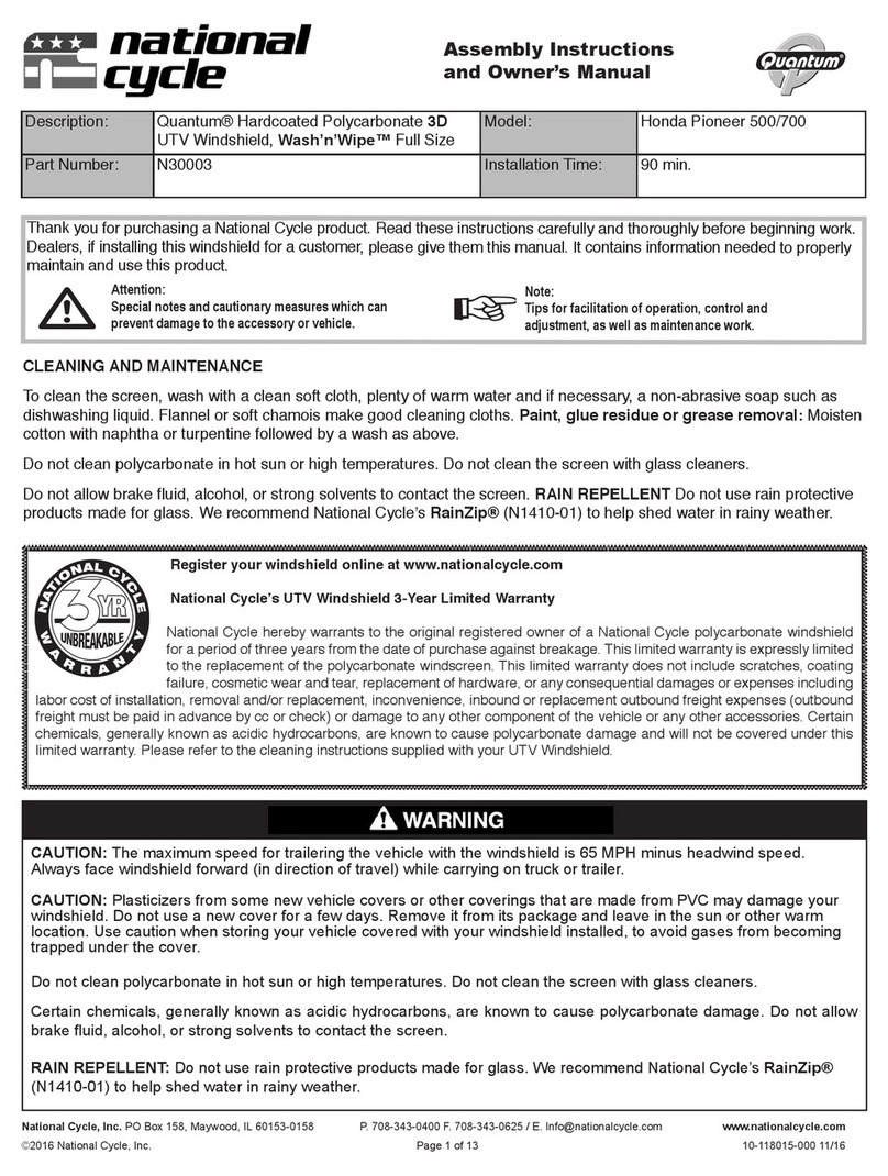 National Cycle Quantum Wash'n'Wipe N30003 Quick start guide National Cycle Quantum Wash'n'Wipe N30003 Quick start guide