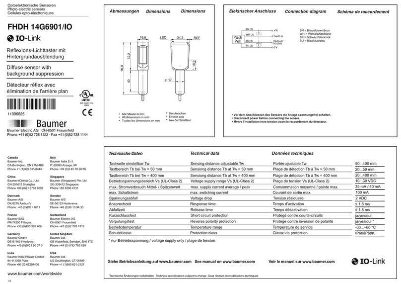 Baumer IO-Link FHDH 14G6901/IO User manual