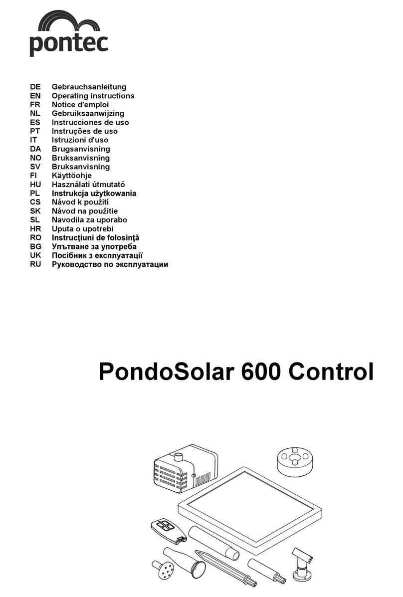 Pontec PondoSolar 600 Control operating instructions
