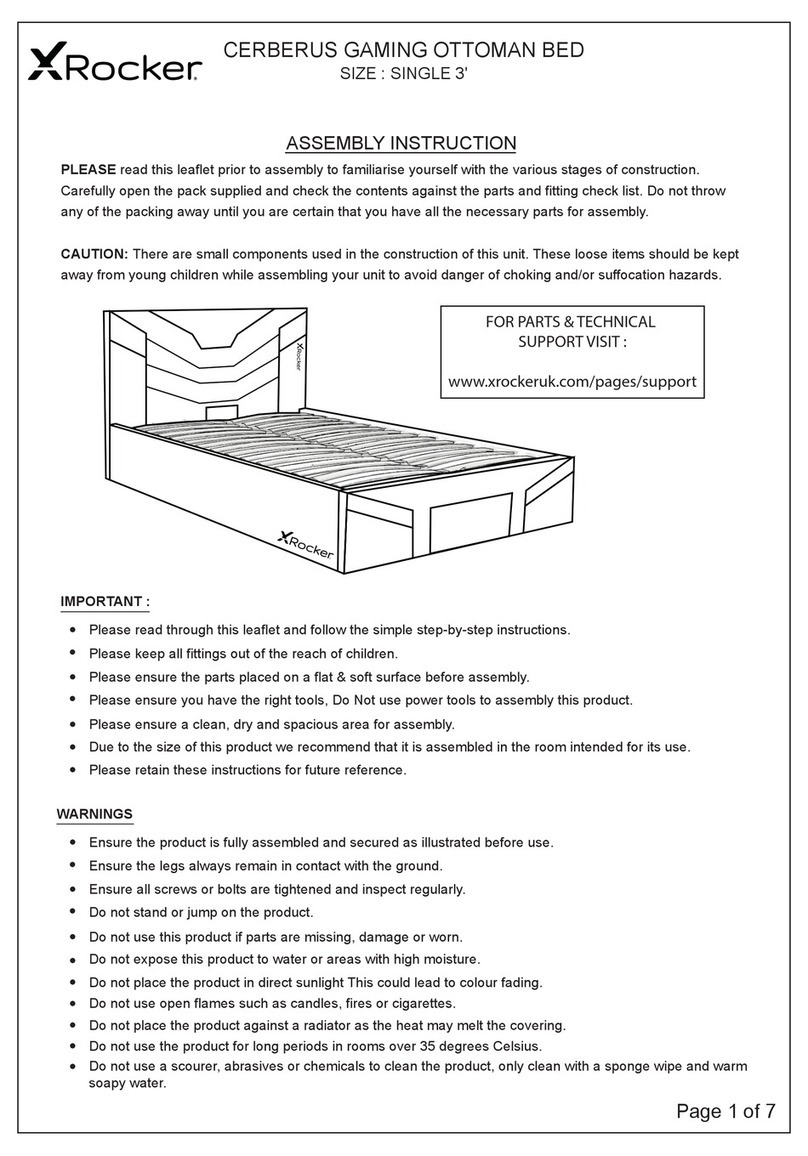 XROCKER Cerberus Ottoman Gaming Bed User manual XROCKER Cerberus Ottoman Gaming Bed User manual