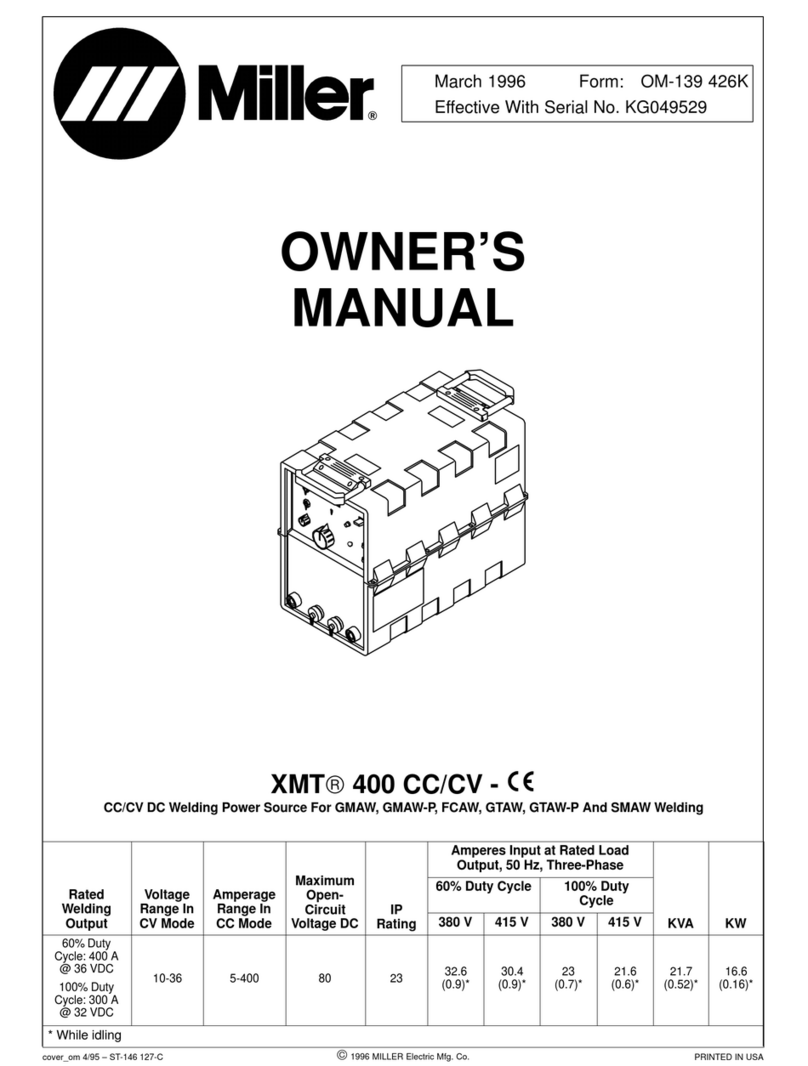 Miller XMT 400 CC/CV User manual