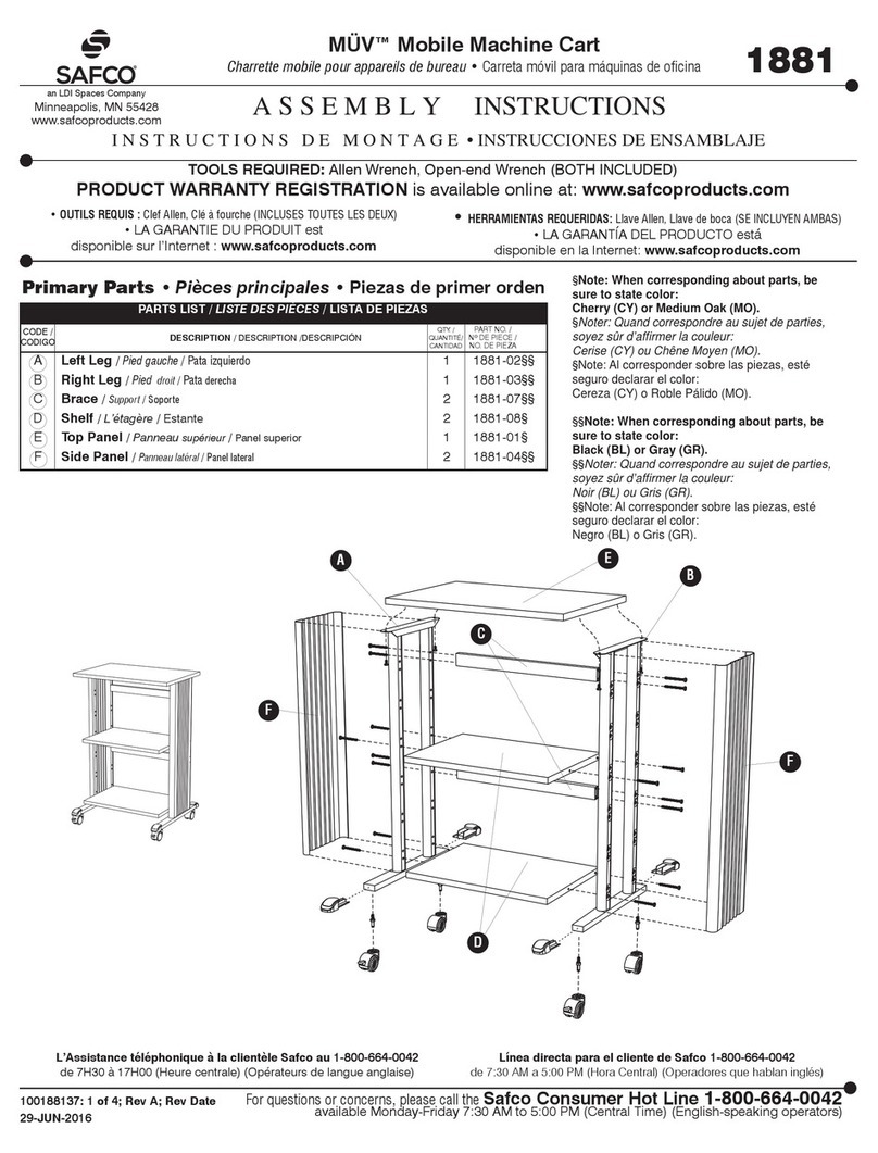 Safco MUV 1881 Assembly instructions