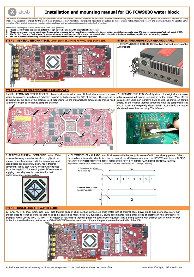 ekwb EK-FCW9000 Installation and mounting manuals ekwb EK-FCW9000 Installation and mounting manuals