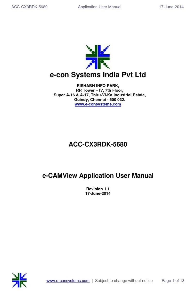 e-con Systems e-CAMView ACC-CX3RDK-5680 User manual