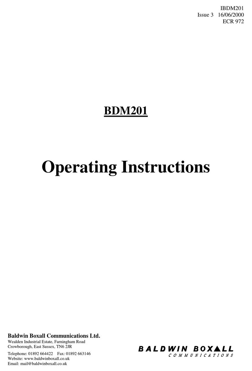 Baldwin Boxall BDM201 operating instructions