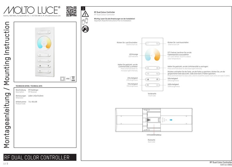 MOLTO LUCE 711-001106 Mounting instruction