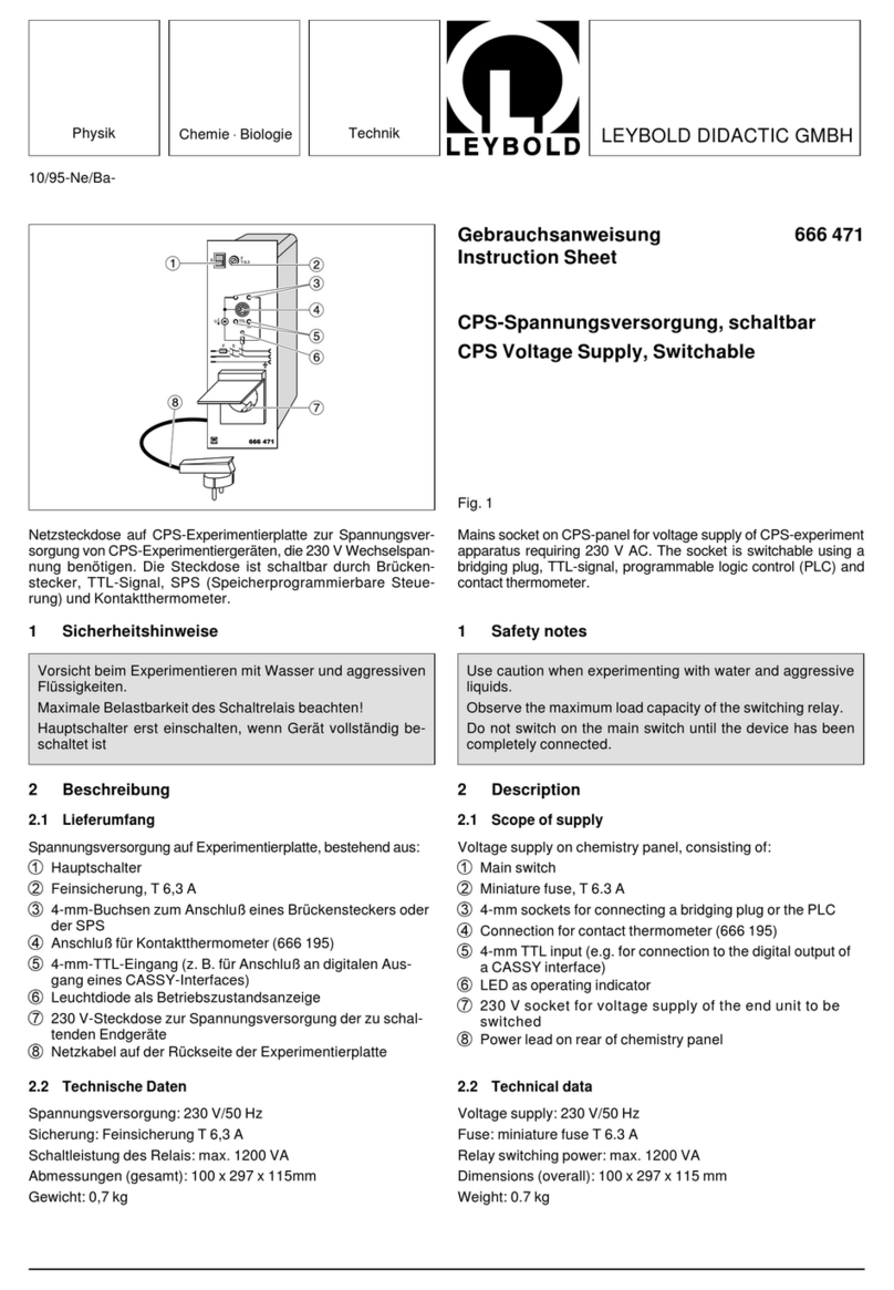 LEYBOLD 666 471 instruction sheet