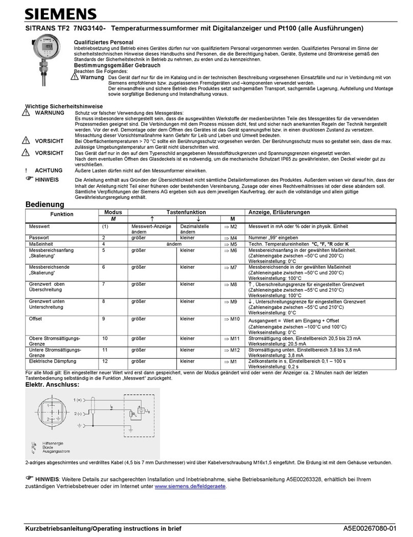 Siemens SITRANS TF2 User manual