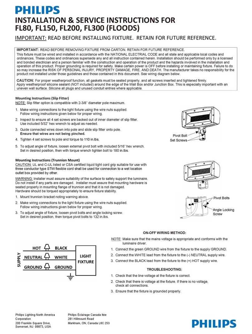 Philips FL80 Installation & service instructions Philips FL80 Installation & service instructions