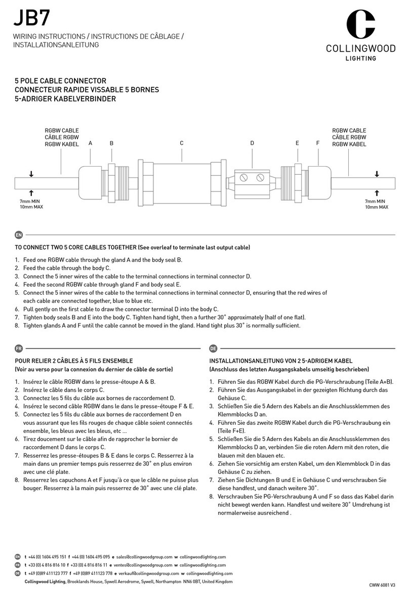 Collingwood Lighting JB7 Wiring instructions