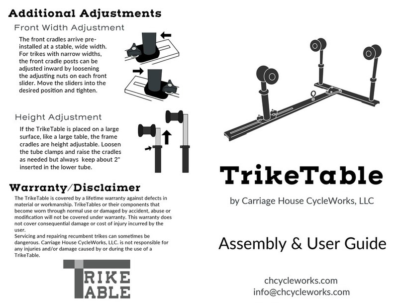 Carriage House CycleWorks TrikeTable Assembly & user's guide Carriage House CycleWorks TrikeTable Assembly & user's guide