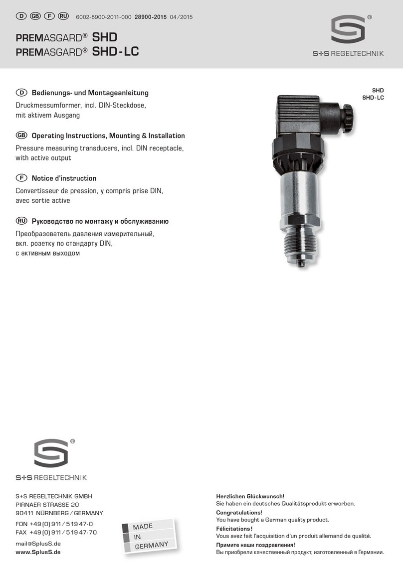 S+S Regeltechnik PREMASGARD SHD operating instructions