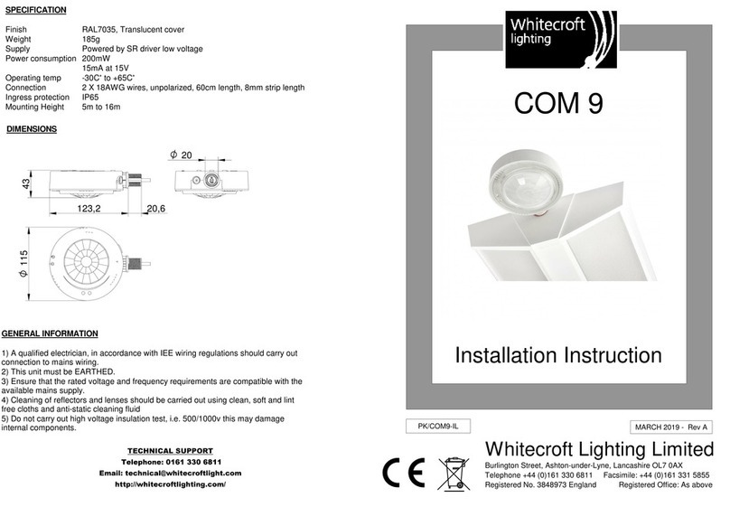 WHITECROFT LIGHTING COM 9 Installation instruction WHITECROFT LIGHTING COM 9 Installation instruction