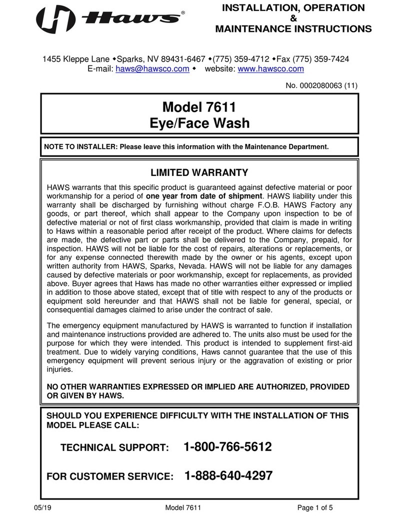 Haws 7611 Installation, operation & maintenance instructions