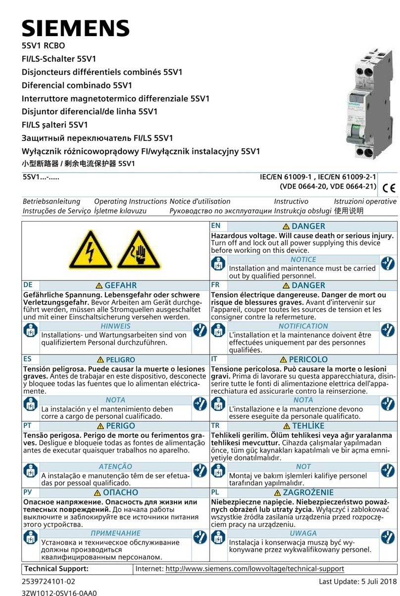 Siemens 5SV1 User manual Siemens 5SV1 User manual