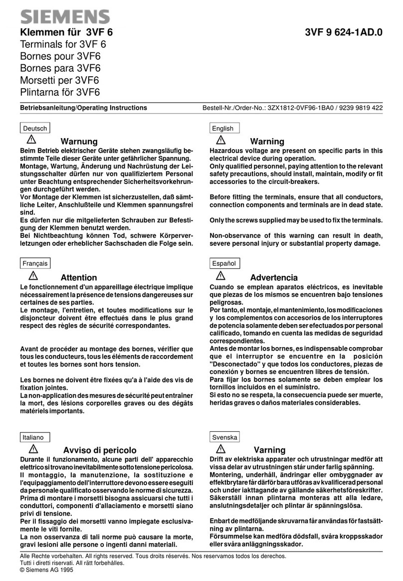 Siemens 3VF 6 operating instructions