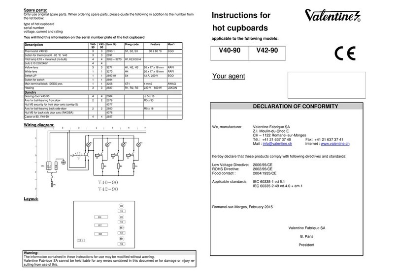 Valentine V40-90 User manual