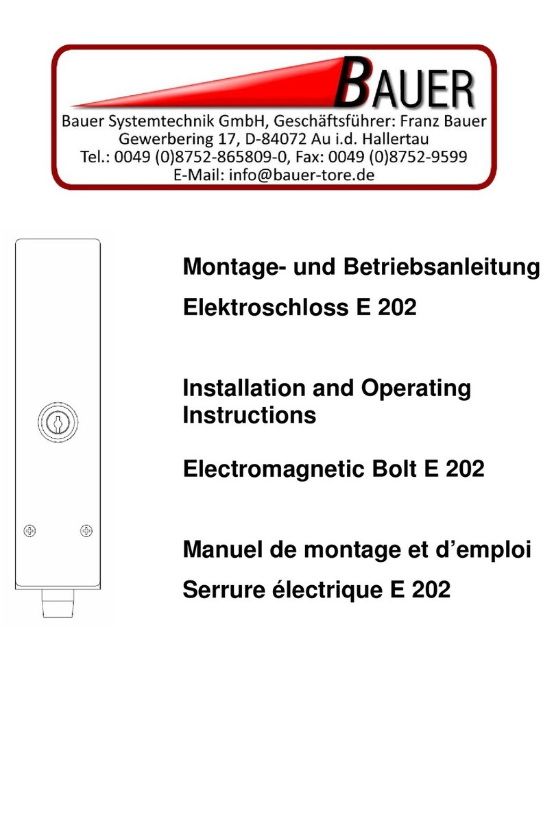 Bauer E 202 Installation and operating instructions Bauer E 202 Installation and operating instructions