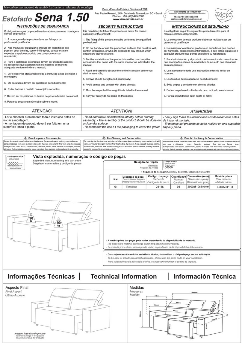 Viero Moveis Estofado Sena 1.50 User manual