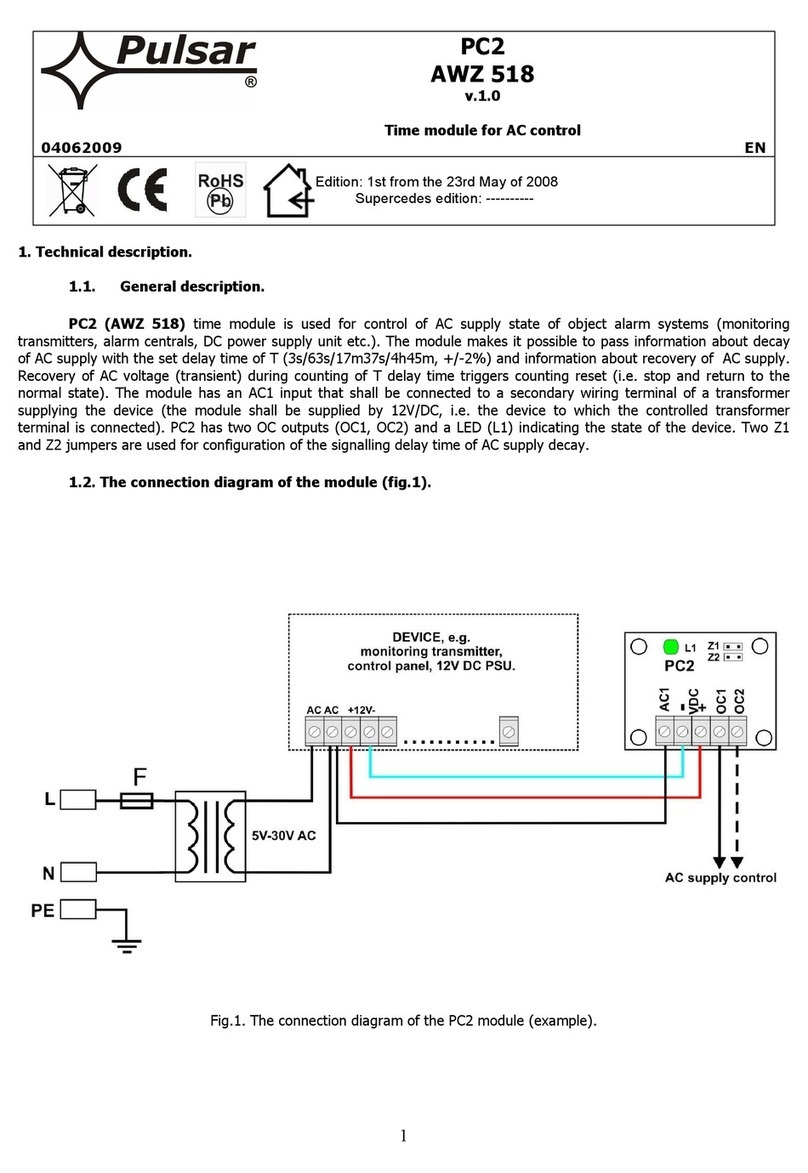 Pulsar PC2 AWZ 518 quick start guide