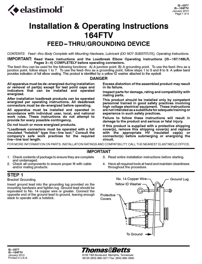 Elastimold 164FTV Installation & operating instructions Elastimold 164FTV Installation & operating instructions