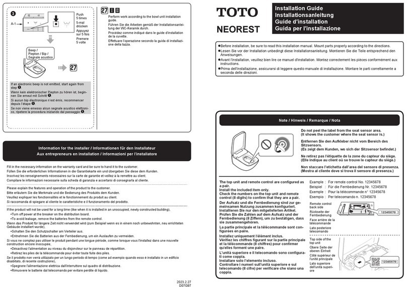 Toto NEOREST installation guide
