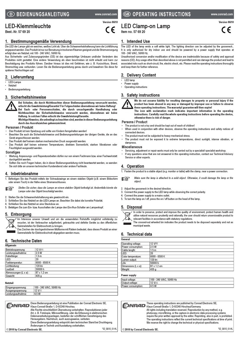 Conrad 57 69 20 operating instructions