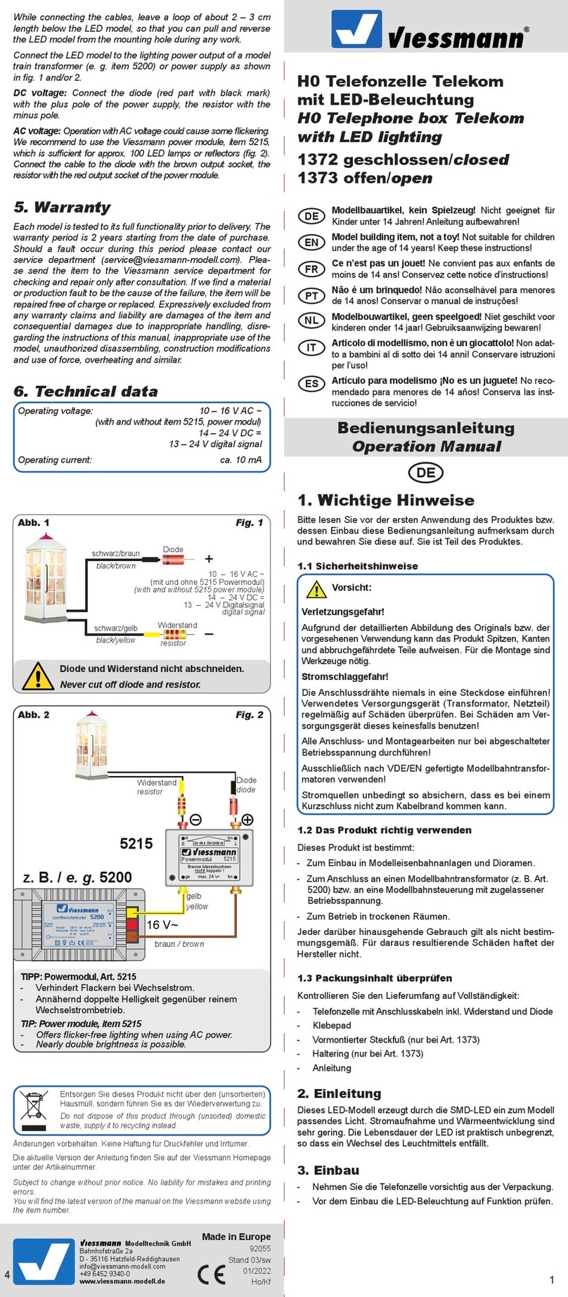 Viessmann 1372 Operation manual