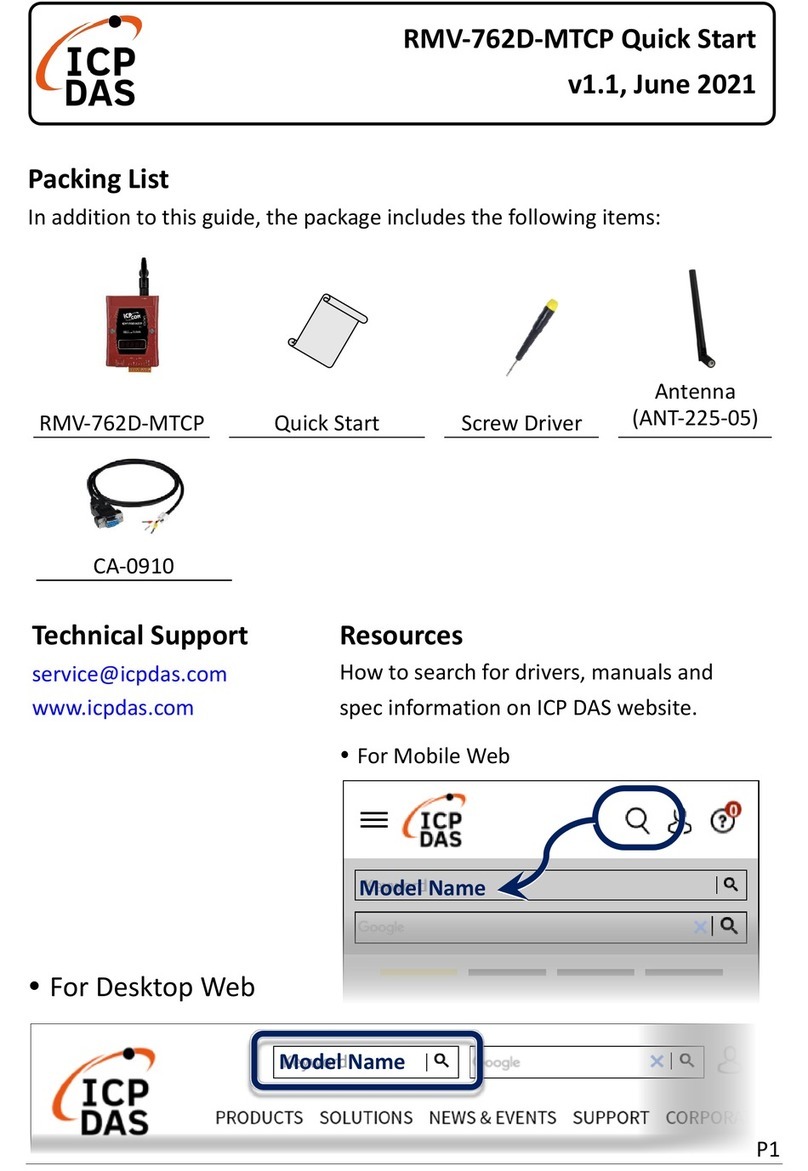 ICP DAS USA ICP CON RMV-762D-MTCP User manual ICP DAS USA ICP CON RMV-762D-MTCP User manual