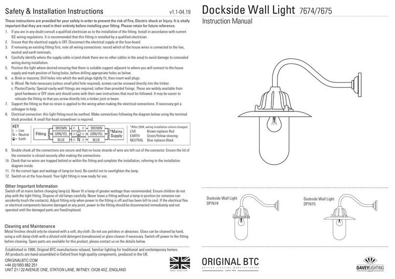 Davey Lighting Original BTC DP7674 instruction manual