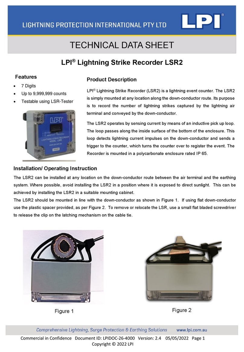Lightning Protection International LSR2 Technical data sheet