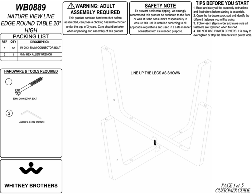 Demco WHITNEY BROTHERS WB0889 User manual
