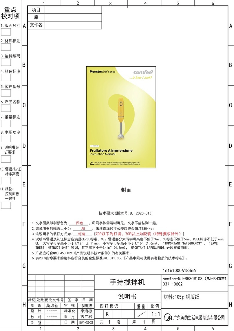 Comfee MonsterChef Series instruction manual