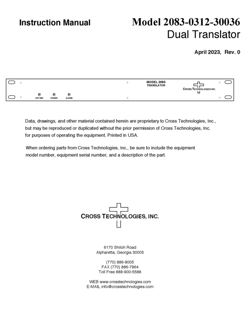 Cross Technologies 2083-0312-30036 User manual Cross Technologies 2083-0312-30036 User manual