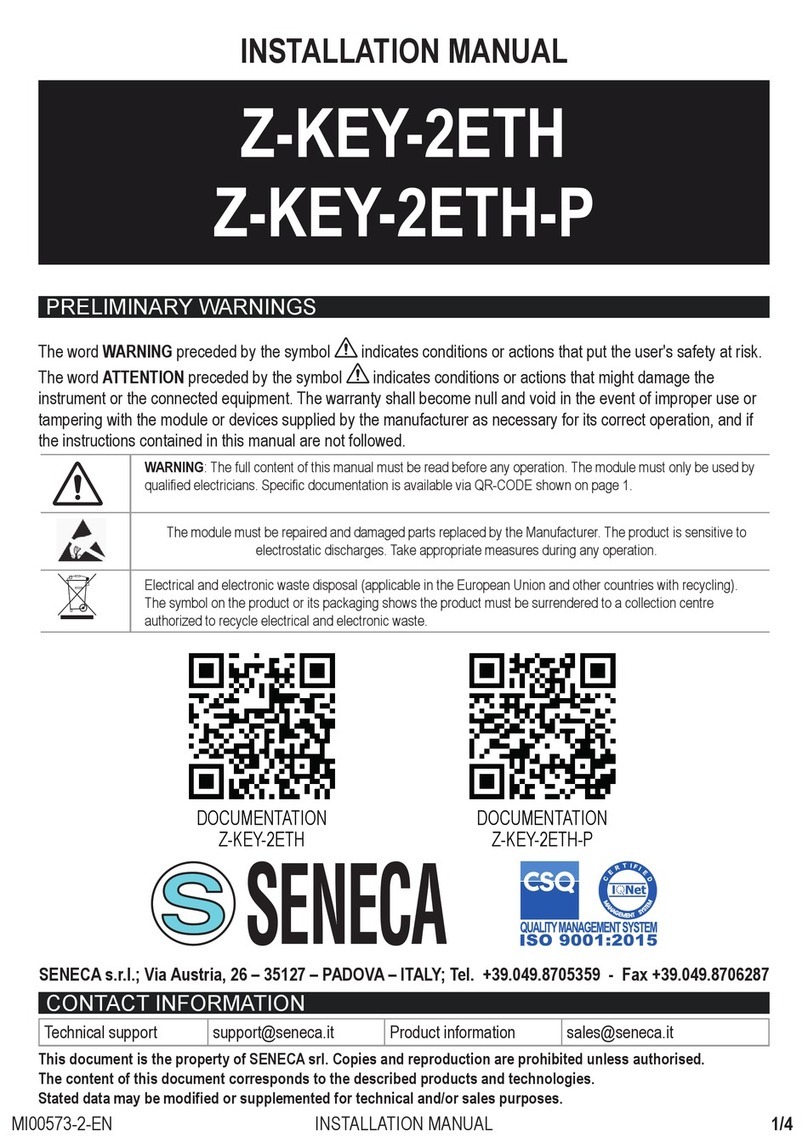 Seneca Z-KEY-2ETH-P installation manual Seneca Z-KEY-2ETH-P installation manual