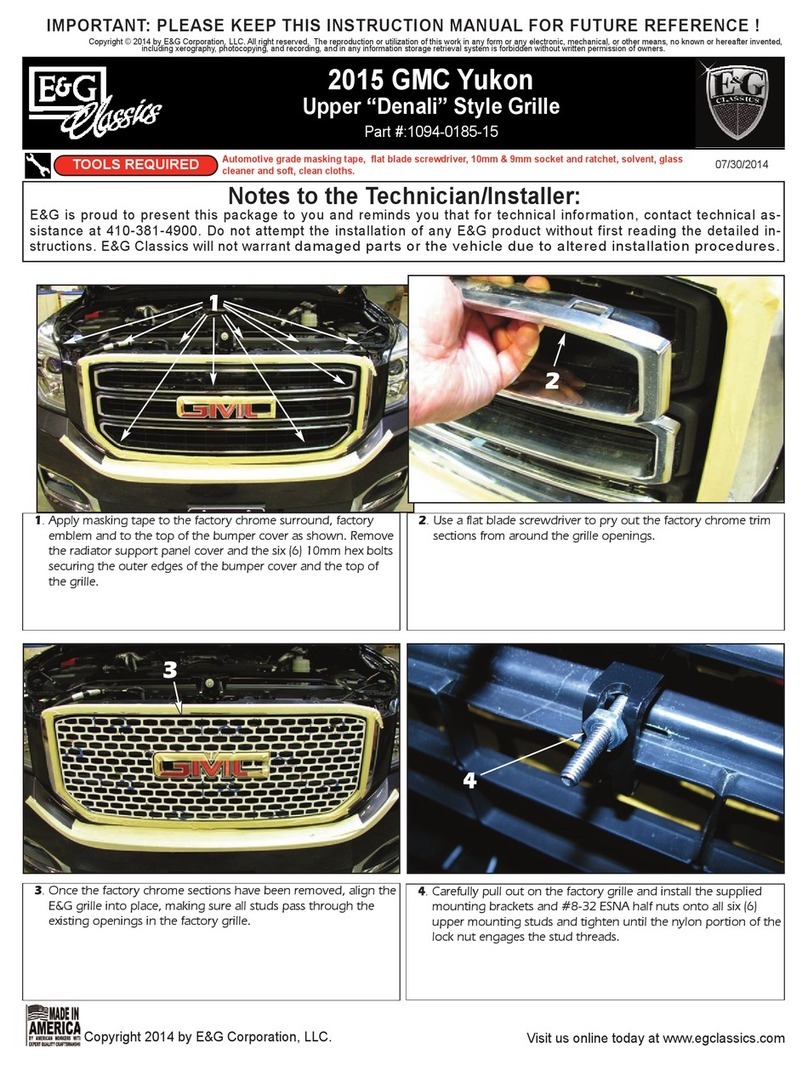 E&G Classics Denali 1094-0185-15 instruction manual E&G Classics Denali 1094-0185-15 instruction manual