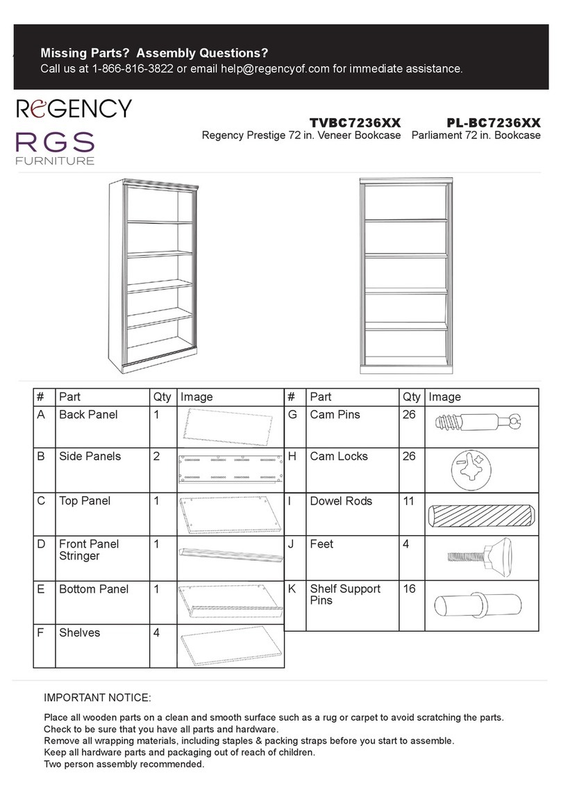 rgs REGENCY Prestige TVBC7236 Series quick start guide