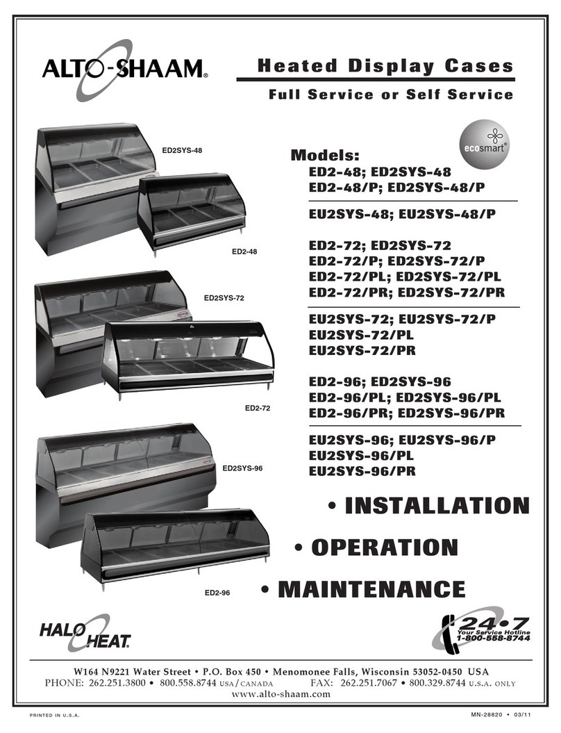 Alto-Shaam HALO HEAT ED2-48 Installation operation & maintenance Alto-Shaam HALO HEAT ED2-48 Installation operation & maintenance