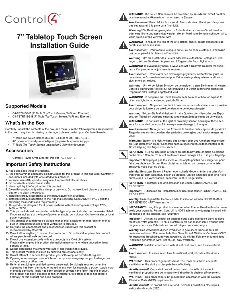 Contro l4 C4-TST7-EG-B installation guide