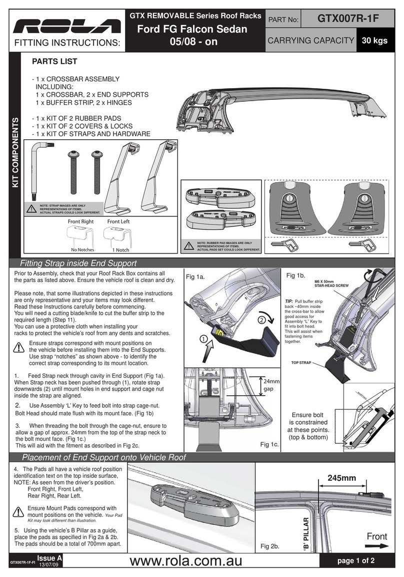 Rola GTX REMOVABLE Series User manual