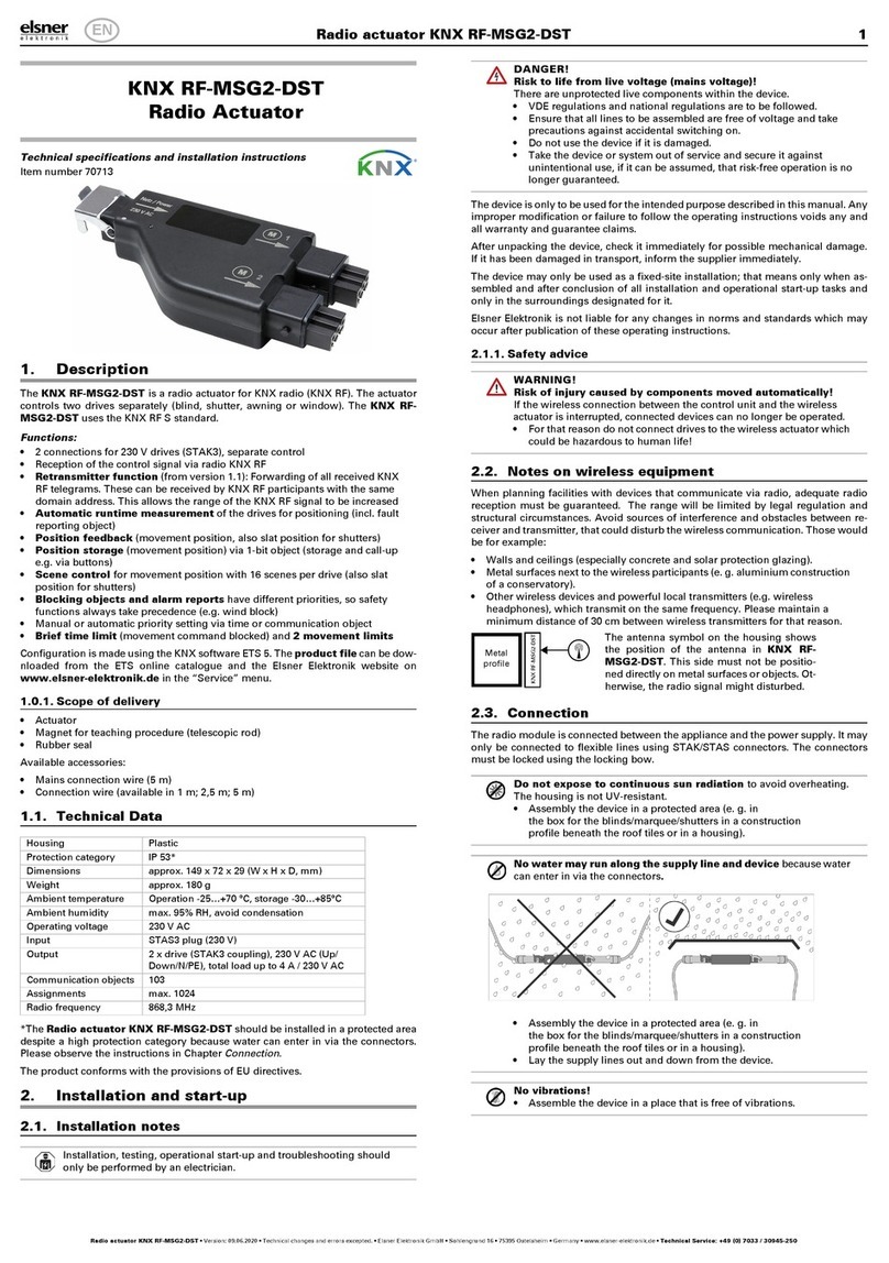 elsner elektronik KNX RF-MSG2-DST User manual elsner elektronik KNX RF-MSG2-DST User manual