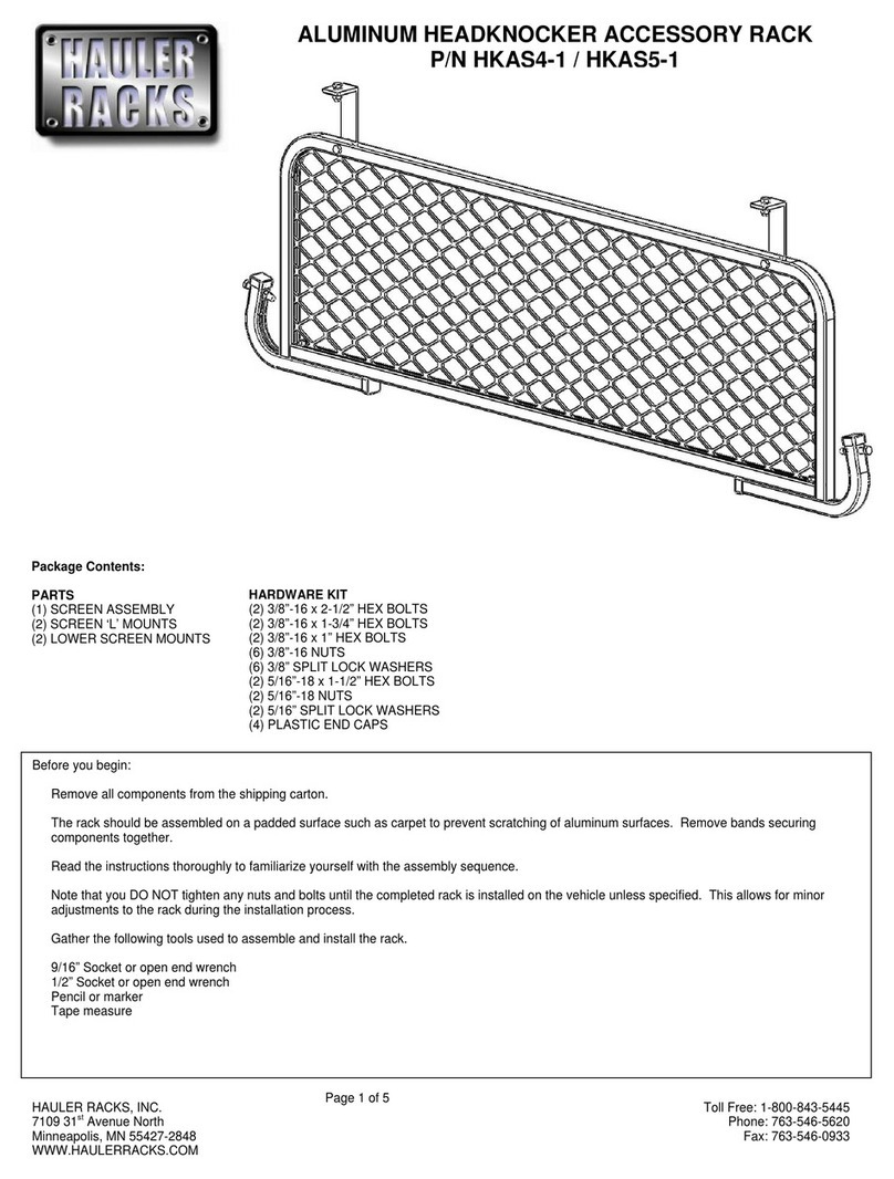 Hauler Racks HKAS4-1 User manual Hauler Racks HKAS4-1 User manual