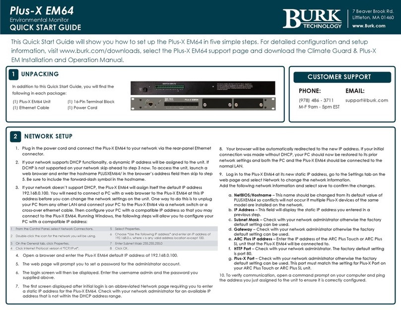 BURK Technology Plus-X EM64 User manual