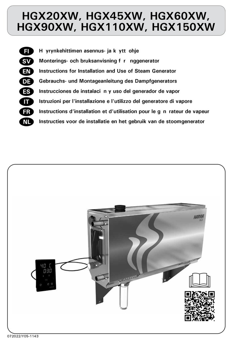 Harvia HGX20XW Instructions for installation