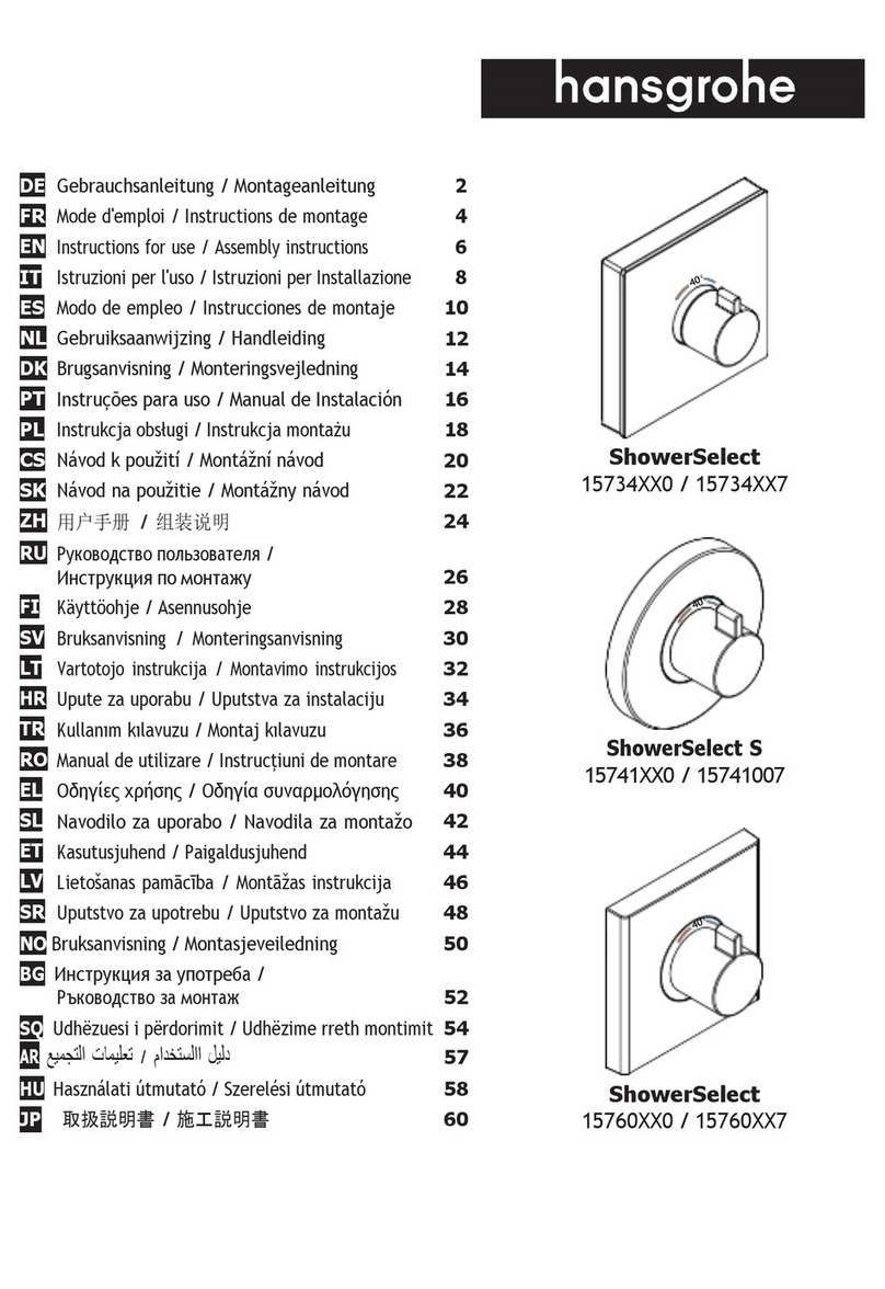 Hans Grohe ShowerSelect 15760 0 Series Assembly instructions Hans Grohe ShowerSelect 15760 0 Series Assembly instructions
