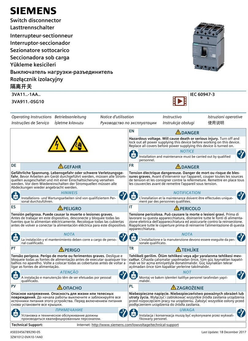 Siemens 3VA11 1AA Series User manual Siemens 3VA11 1AA Series User manual