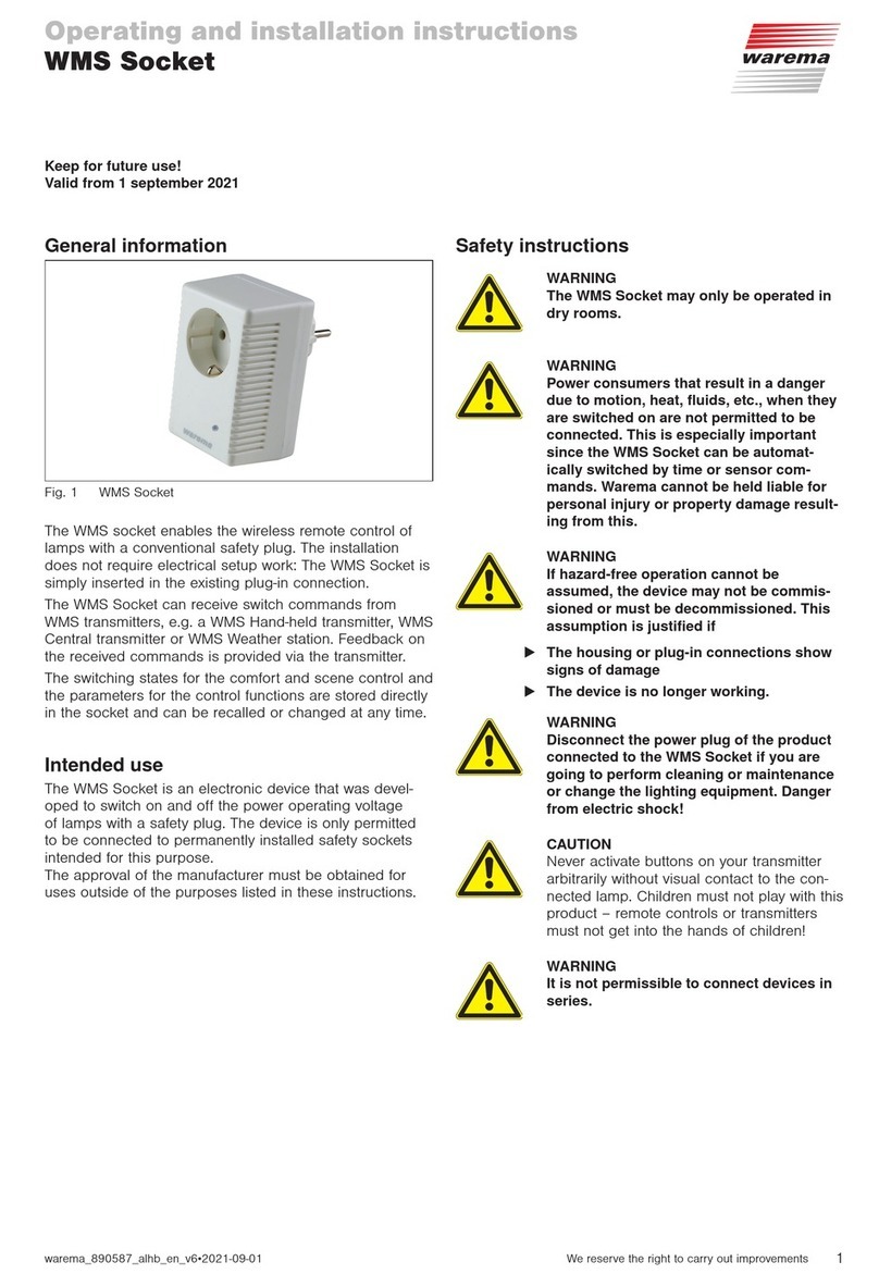 WAREMA WMS Socket Operating and installation instructions