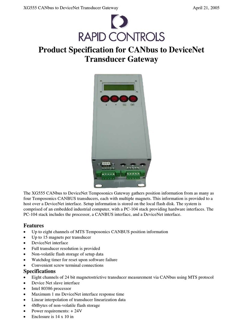Rapid Controls XG555 Product specification