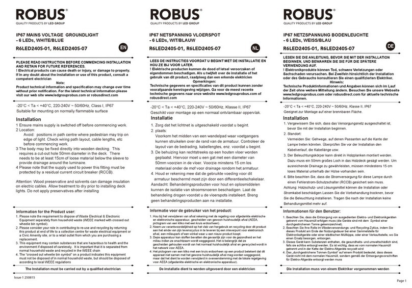 LED Group ROBUS R6LED240S-01 User manual