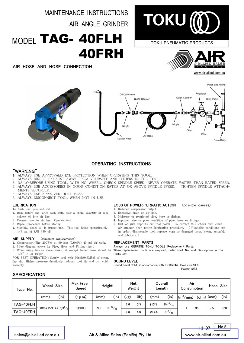 Toku TAG-40FLH Operating and maintenance instructions